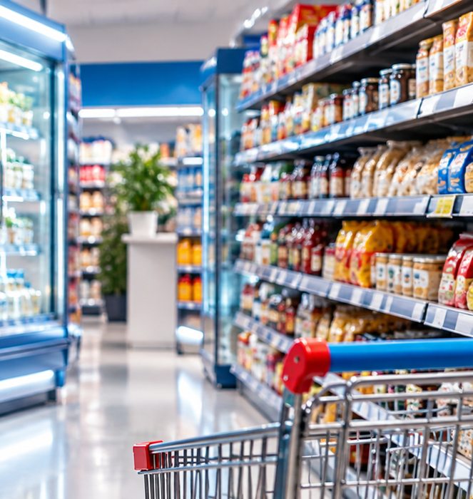 Rayons de magasin bien organisés